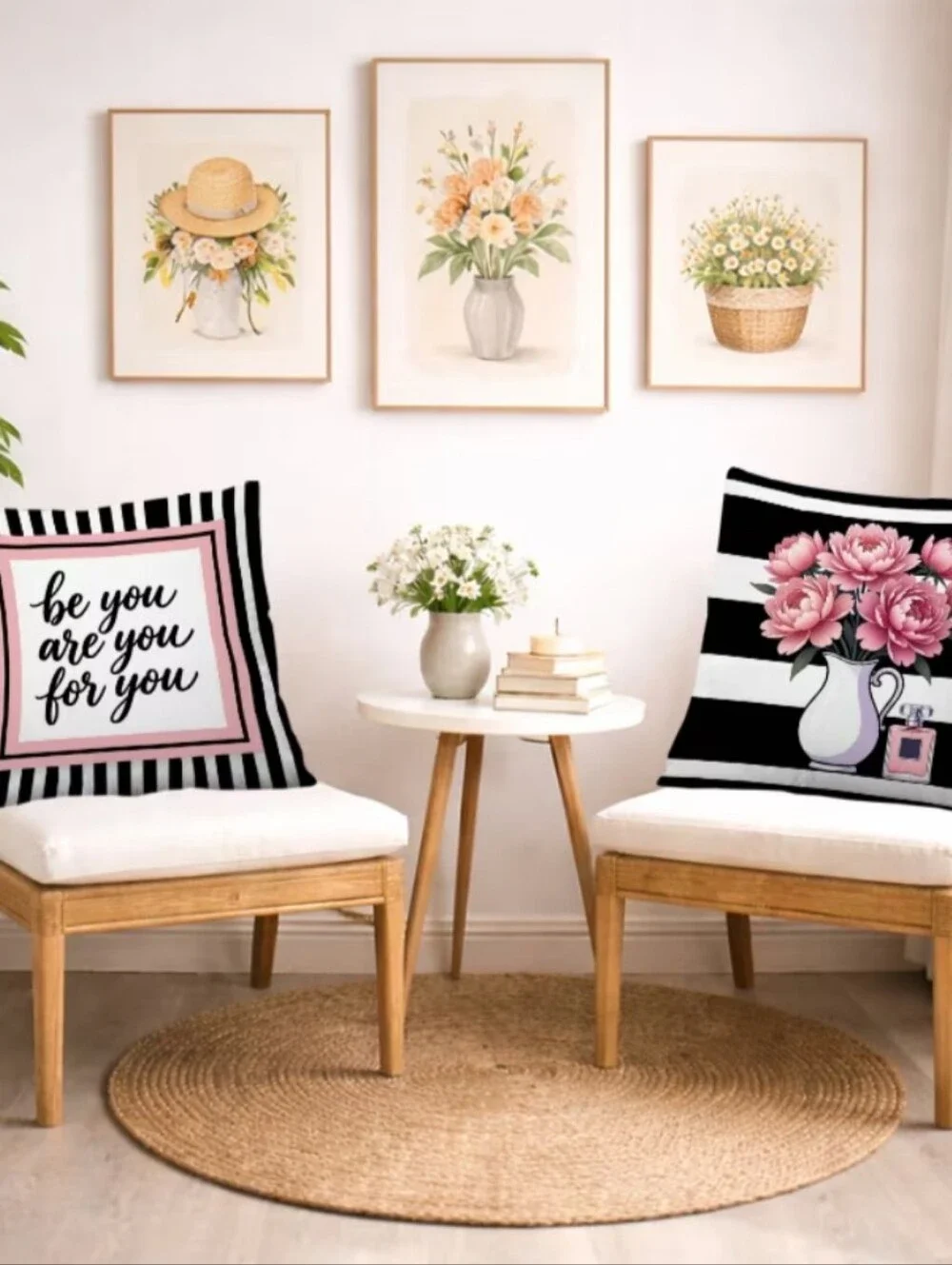 Pink Floral & Tutu Accent Pillow Covers – Set of 4